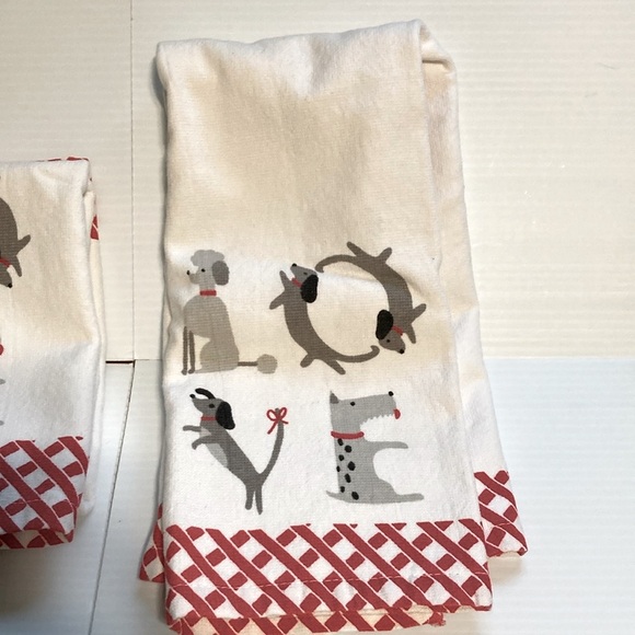 CASABA Dachshund  Poodle Terrier LOVE Kitchen Towel Cotton 26 x 17 in Set of 2 - Picture 2 of 9